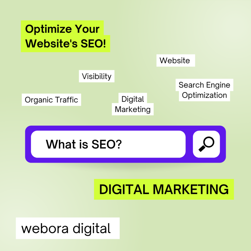 SEO optimization process at Webora Digital with on-page and off-page strategies to improve Google search rankings