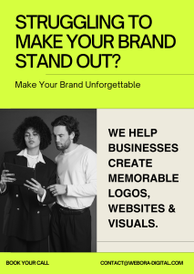 In today’s fast-paced digital world, your brand is more than just a logo — it’s your voice, your story, and your connection to the people who matter most: your customers. At Webora Digital, we understand that building a strong brand identity is the foundation of business success. Whether you’re a startup or an established company, creating a consistent and memorable brand presence online can make all the difference. Why Brand Identity Matters Your brand identity defines how your audience sees you. It’s the visual and emotional expression of your business — the colors you choose, the tone of your messages, and the experience you create online. A powerful brand identity helps your business: Stand out from competitors Build trust and credibility Attract and retain loyal customers Increase long-term business growth At Webora Digital, we specialize in crafting brand identities that don’t just look good — they communicate your values, purpose, and promise. Webora Digital: Your Partner in Online Growth Founded by Md Obaydulla, Webora Digital was built with one clear mission: to help businesses grow online through strategic design and branding. We know that in today’s market, having a strong digital presence isn’t optional — it’s essential. We combine creativity with data-driven strategies to help businesses reach the right audience and create lasting impressions. From branding to website design, everything we do is focused on helping you grow faster and stronger in the digital space. Our Core Branding & Digital Services At Webora Digital, we offer a full range of branding and digital growth services tailored to your goals: 1. Brand Identity Design We help you define what your brand stands for and design everything around it — from logo to color palette, typography, and visual style. Your brand identity will speak for you, even when you’re not around. 2. Logo Design A great logo is the face of your business. Our design experts create logos that are simple, timeless, and perfectly aligned with your brand’s personality. 3. Website Design & Development Your website is your digital home. We design user-friendly, SEO-optimized websites that reflect your brand identity and turn visitors into customers. 4. Social Media Branding We create consistent visuals and messaging for your social media platforms, ensuring that your audience instantly recognizes your brand wherever they see it. 5. Digital Marketing for Brand Growth From content creation to SEO and online advertising, we help businesses grow online through smart digital marketing strategies. How Webora Digital Helps You Build Trust and Visibility When your branding is consistent and professional, people trust you more. At Webora Digital, we focus on helping businesses build credibility through clear messaging, beautiful design, and strategic marketing. We use proven branding principles and the latest digital marketing trends to ensure your business not only gets noticed but also stays remembered. Our process includes: Understanding your brand’s mission and goals Researching your audience and competitors Designing visual elements that connect emotionally Developing a consistent brand voice across all channels With Webora Digital, every detail matters — because every detail builds your identity. The Power of Digital Branding Digital branding is the art of using online platforms to shape your audience’s perception of your brand. It’s how your website, social media, and digital ads work together to tell one clear story. At Webora Digital, we believe that strong digital branding leads to: Higher visibility Stronger customer relationships Consistent brand recognition Long-term growth Whether it’s through a stunning website or engaging social media content, Webora Digital ensures that your brand leaves a powerful mark online. Why Choose Webora Digital Choosing Webora Digital means choosing a partner who genuinely cares about your success. Led by Md Obaydulla, our team works closely with each client to understand their business goals and turn their vision into a living brand experience. We believe in: Quality over quantity Creative storytelling Data-backed decisions Long-term partnerships Our goal is simple — to help businesses like yours grow online, attract the right audience, and build a strong, authentic brand identity. Final Thoughts Your brand is your business’s soul — it’s how people remember and connect with you. At Webora Digital, we help businesses grow online by building meaningful brands that inspire trust, loyalty, and action. If you want to take your brand to the next level — from invisible to unforgettable — we’re here to help. 📩 Reach out to us today to start building your brand identity and growing your business online. 👉 Visit Webora Digital or connect with Md Obaydulla to get started!